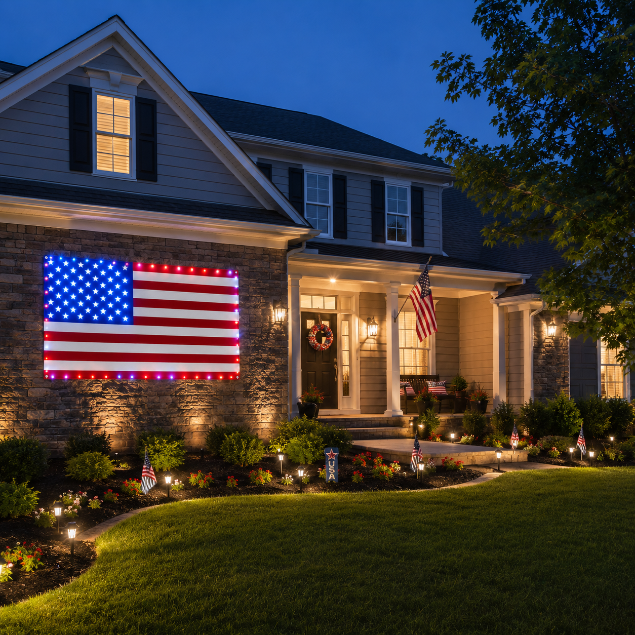 3x5 FT Lighted American Flag with Custom LED Modes