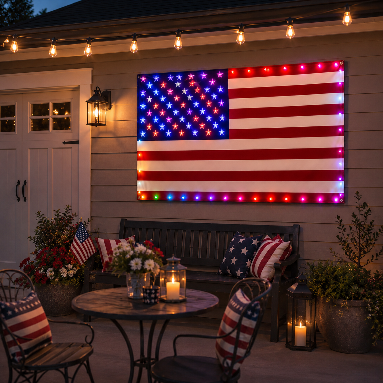 3x5 FT Lighted American Flag with Custom LED Modes