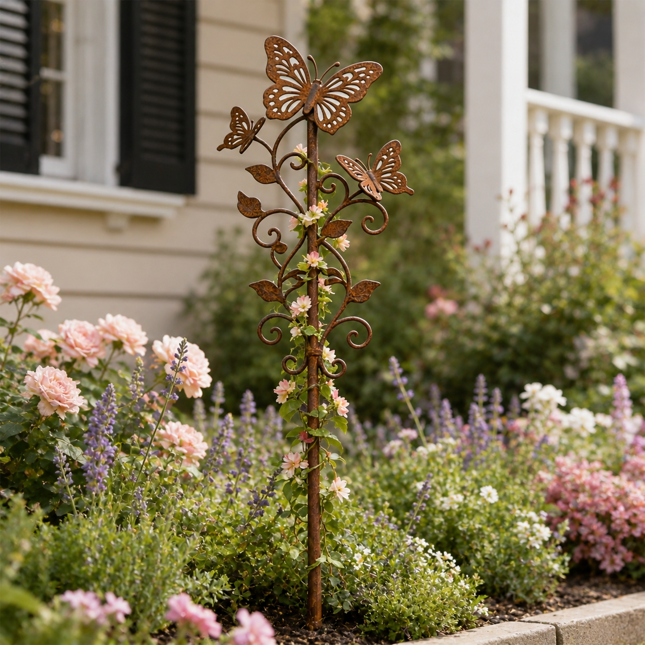 Rustic Butterfly Metal Garden Stake