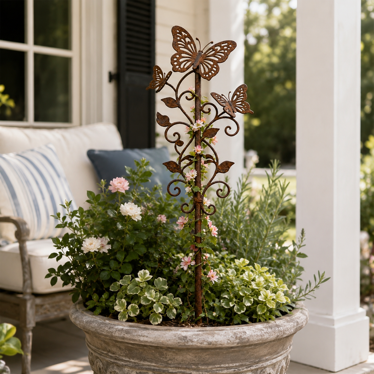 Rustic Butterfly Metal Garden Stake