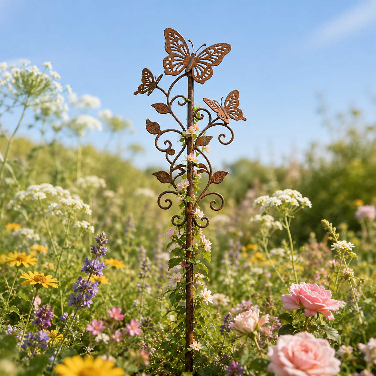 Rustic Butterfly Metal Garden Stake