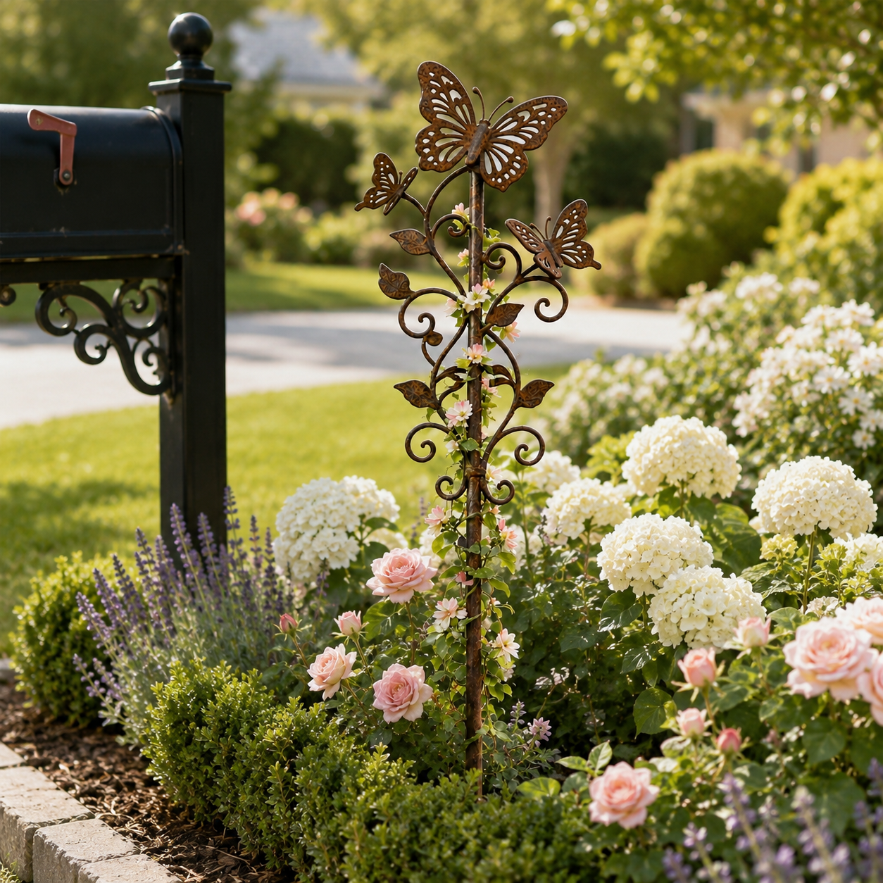 Rustic Butterfly Metal Garden Stake