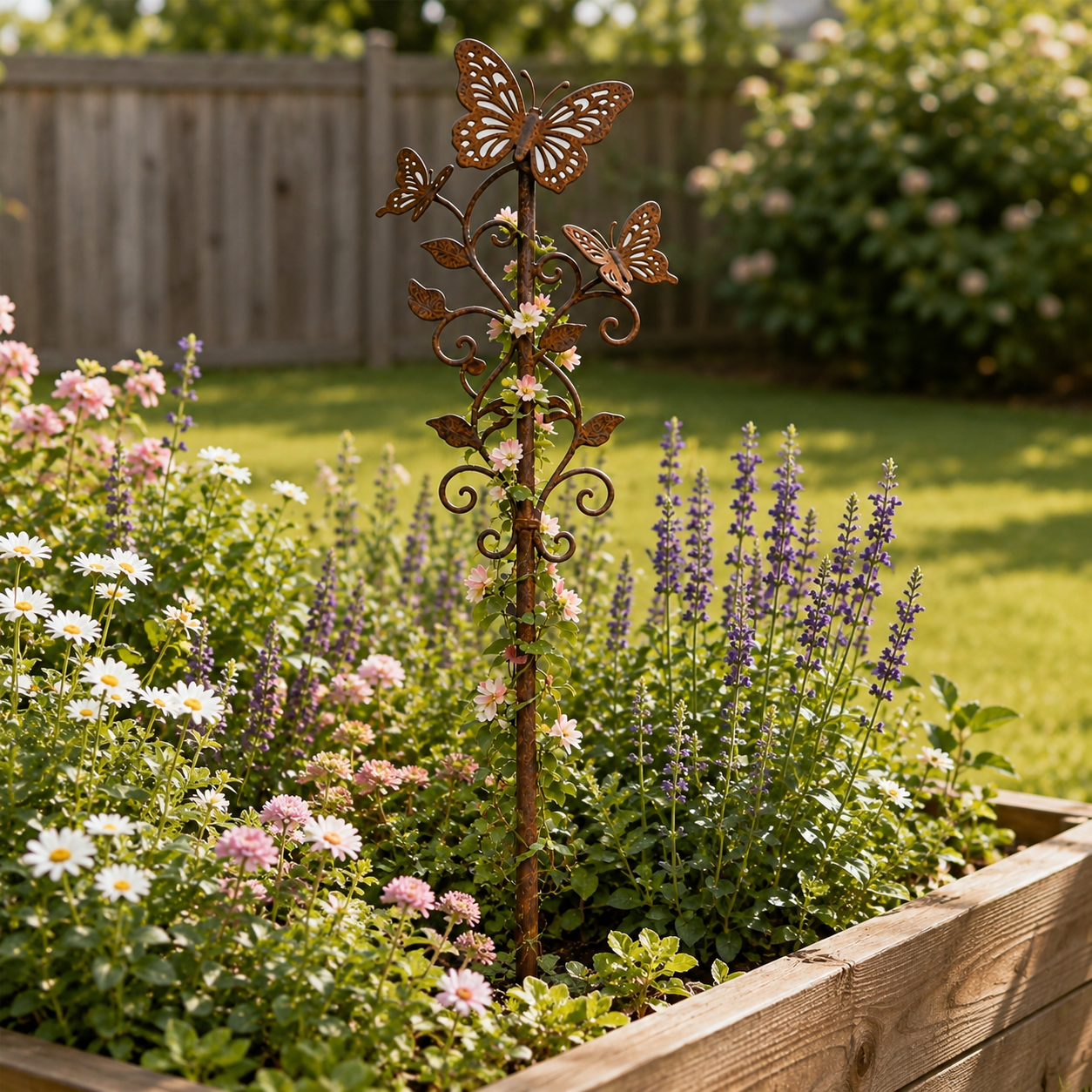 Rustic Butterfly Metal Garden Stake