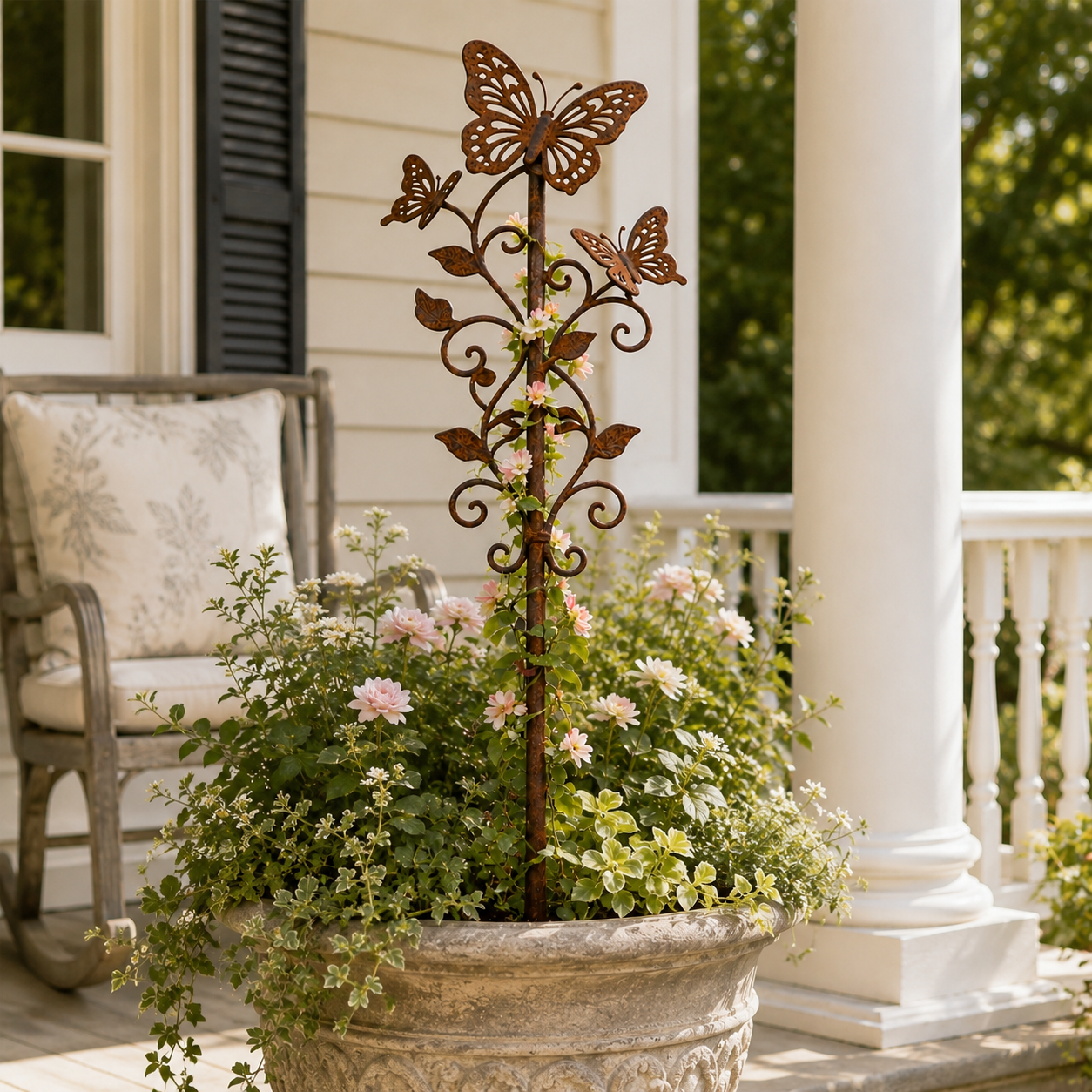 Rustic Butterfly Metal Garden Stake