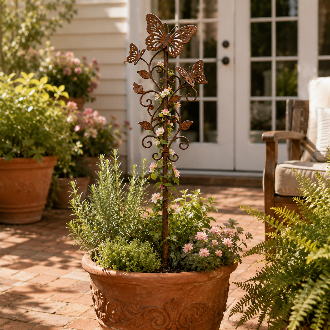 Rustic Butterfly Metal Garden Stake
