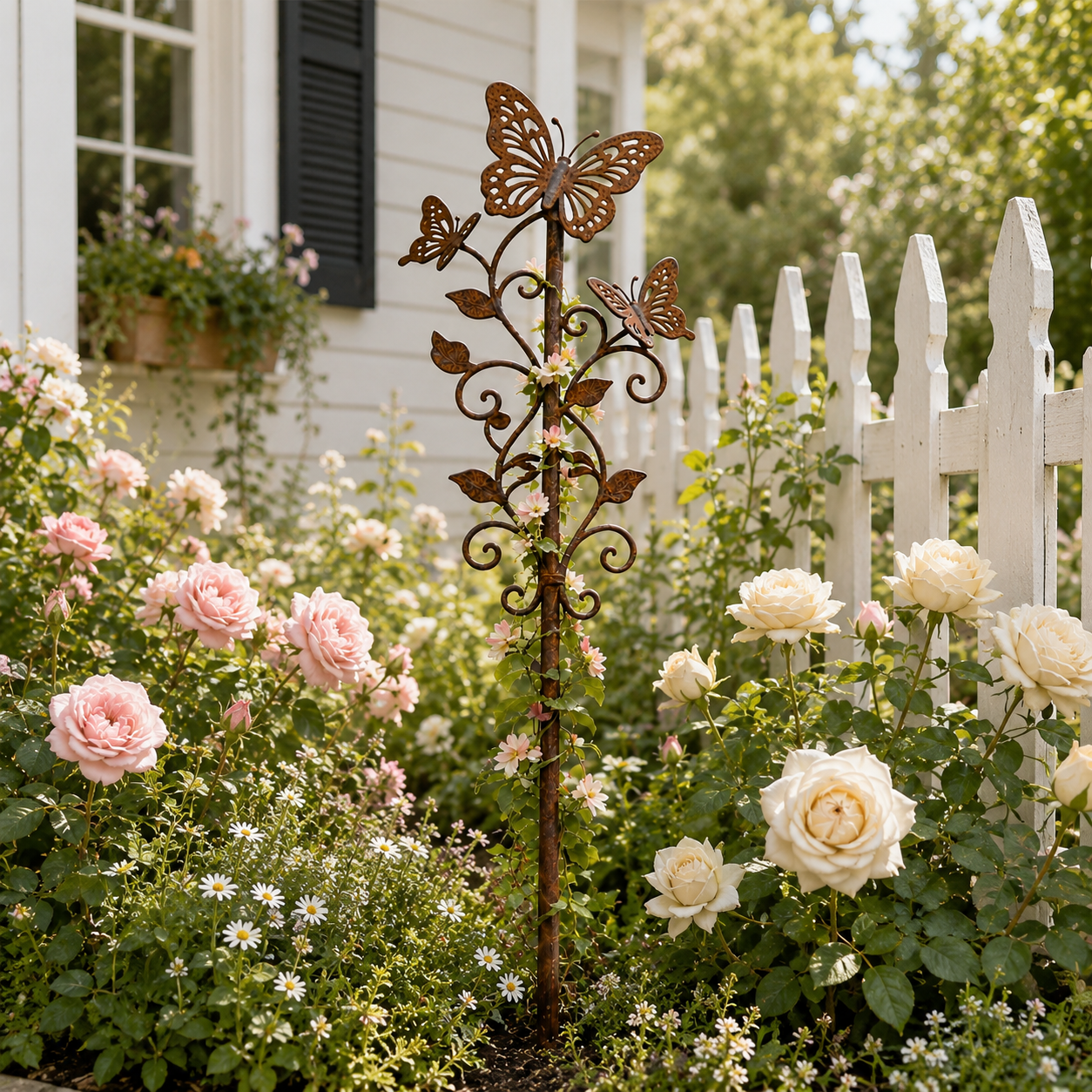 Rustic Butterfly Metal Garden Stake