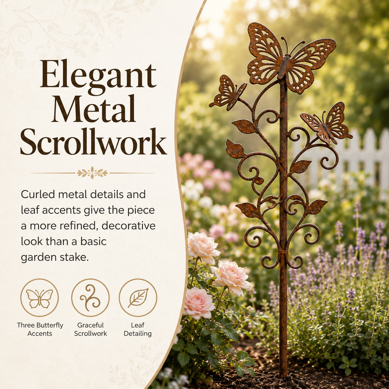 Rustic Butterfly Metal Garden Stake