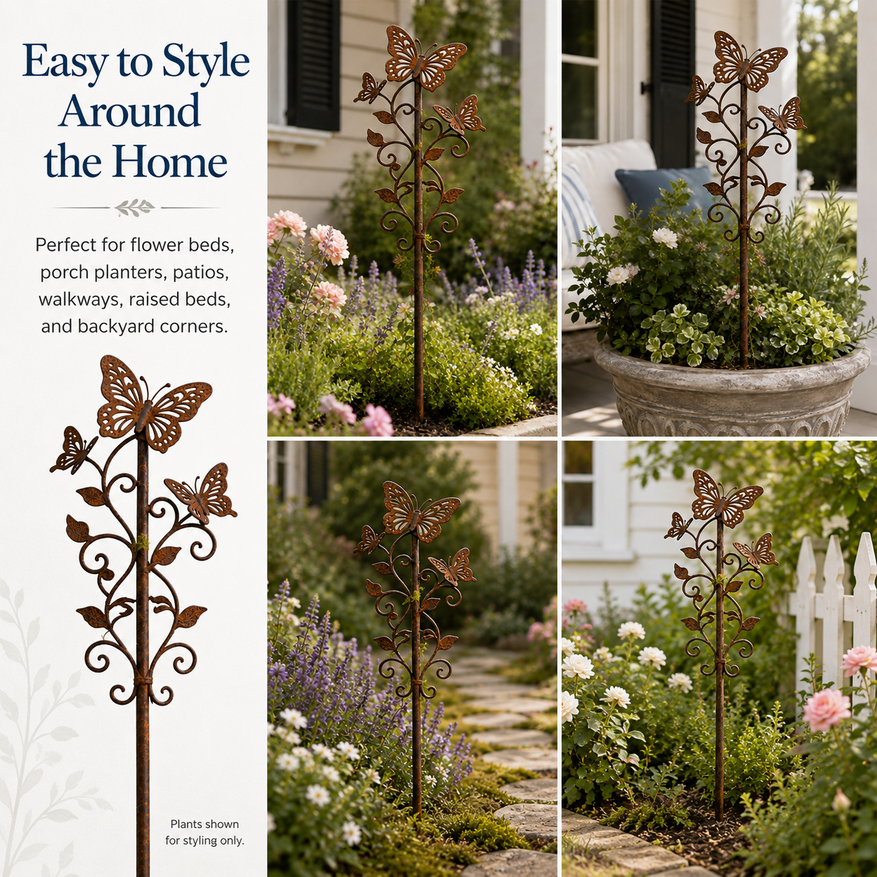 Rustic Butterfly Metal Garden Stake