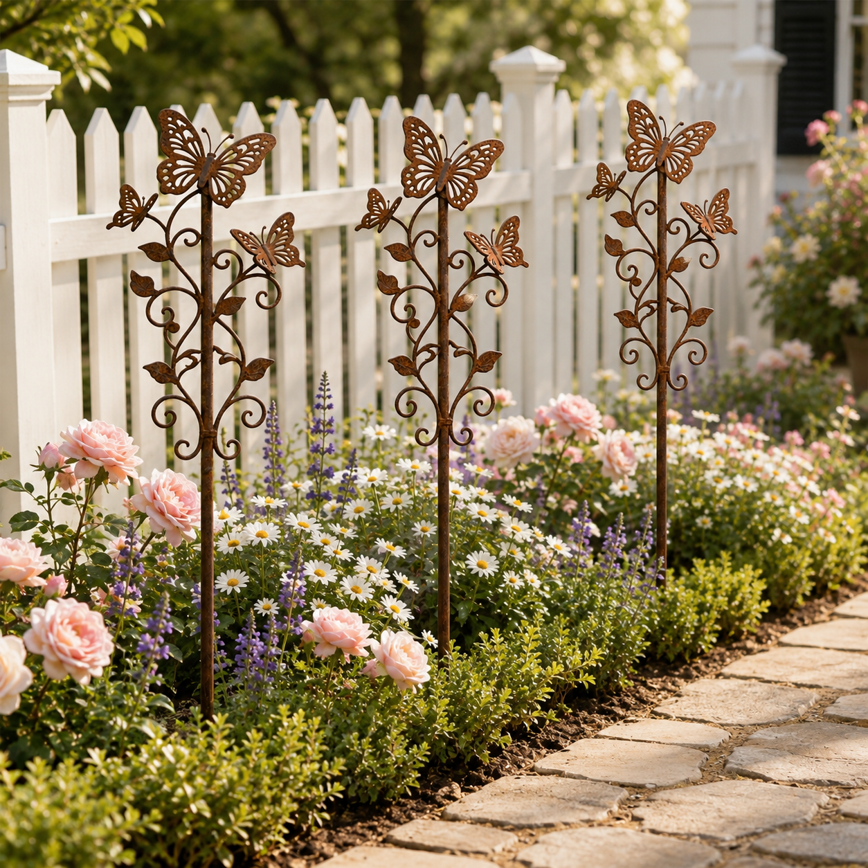 Rustic Butterfly Metal Garden Stake