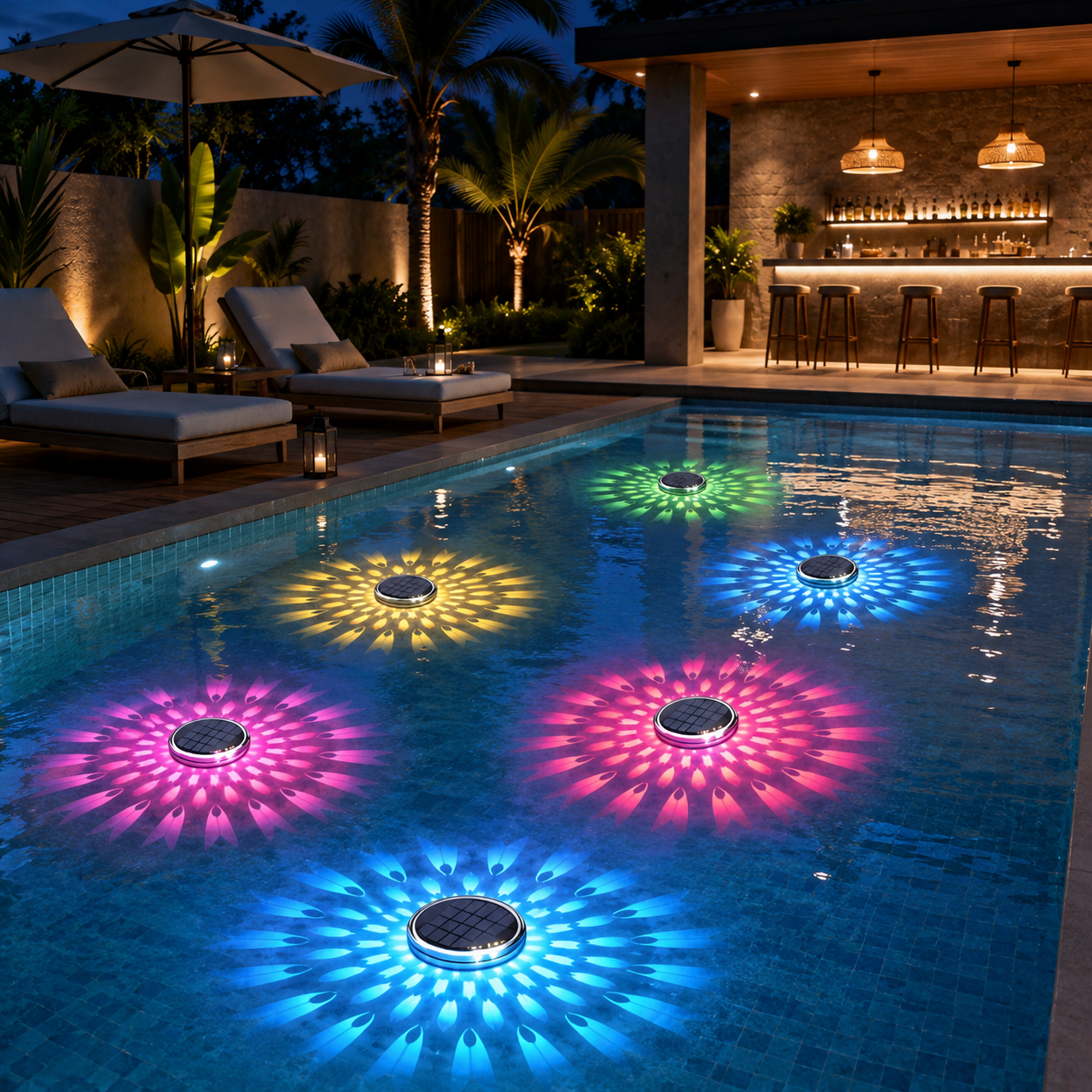 Solar Floating Pool Projection Lights with Remote