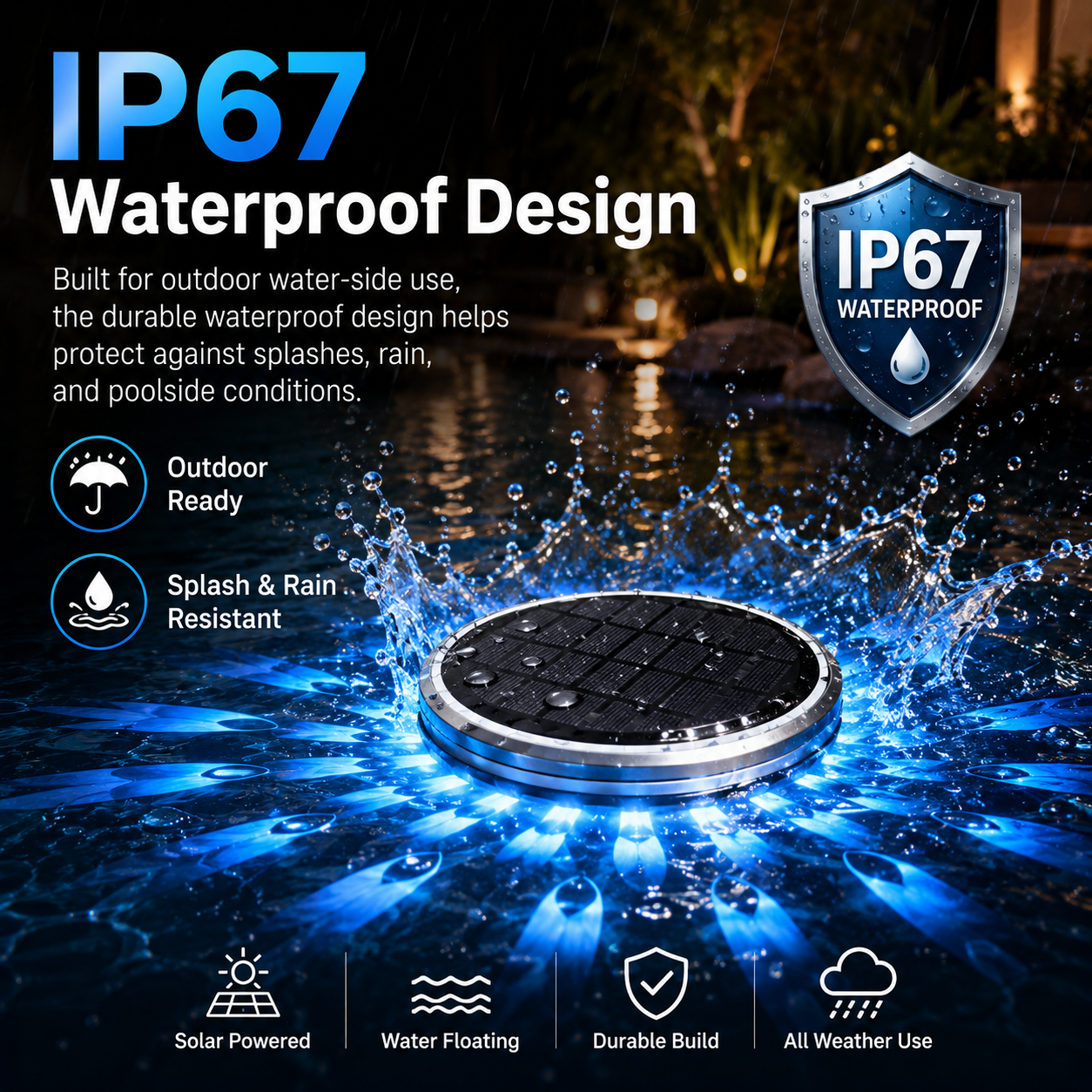 Solar Floating Pool Projection Lights with Remote