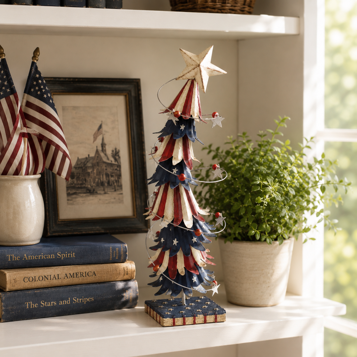Lighted Patriotic Star Tabletop Tree Decor