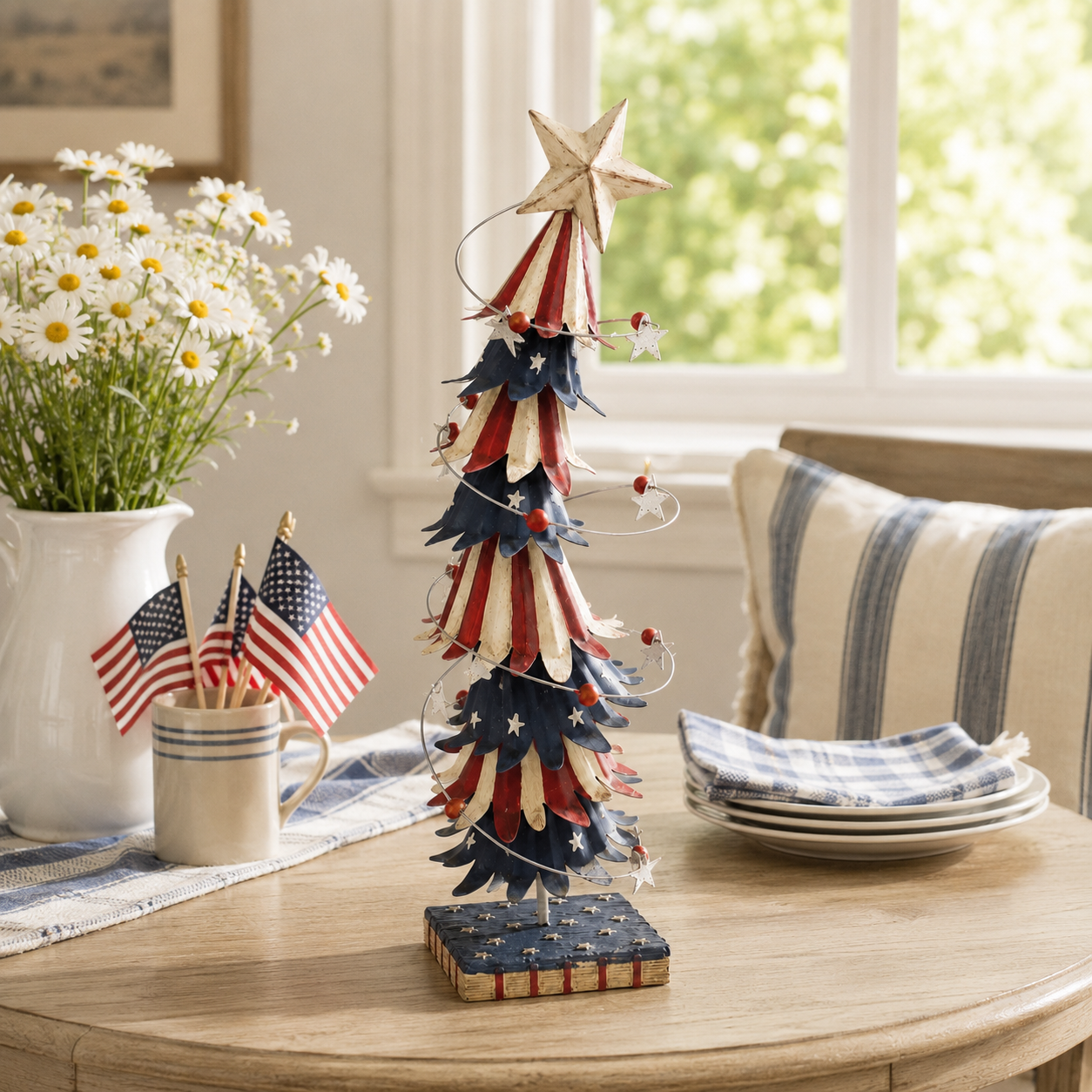 Lighted Patriotic Star Tabletop Tree Decor