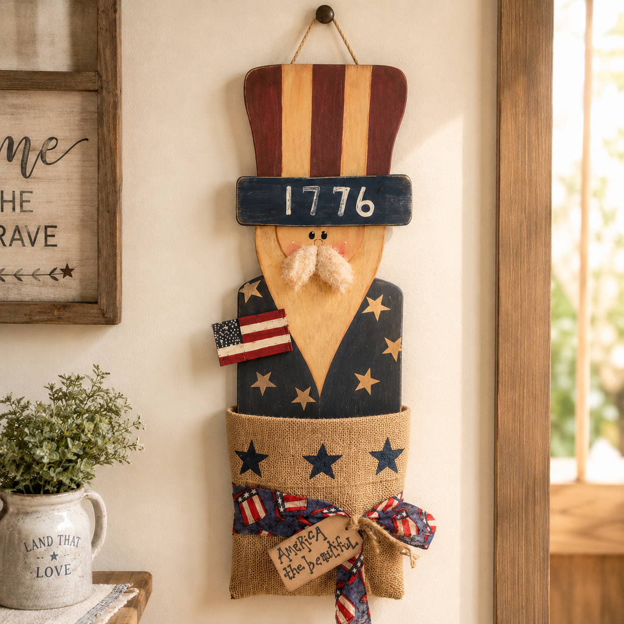 1776 Uncle Sam Wall Pocket Decor