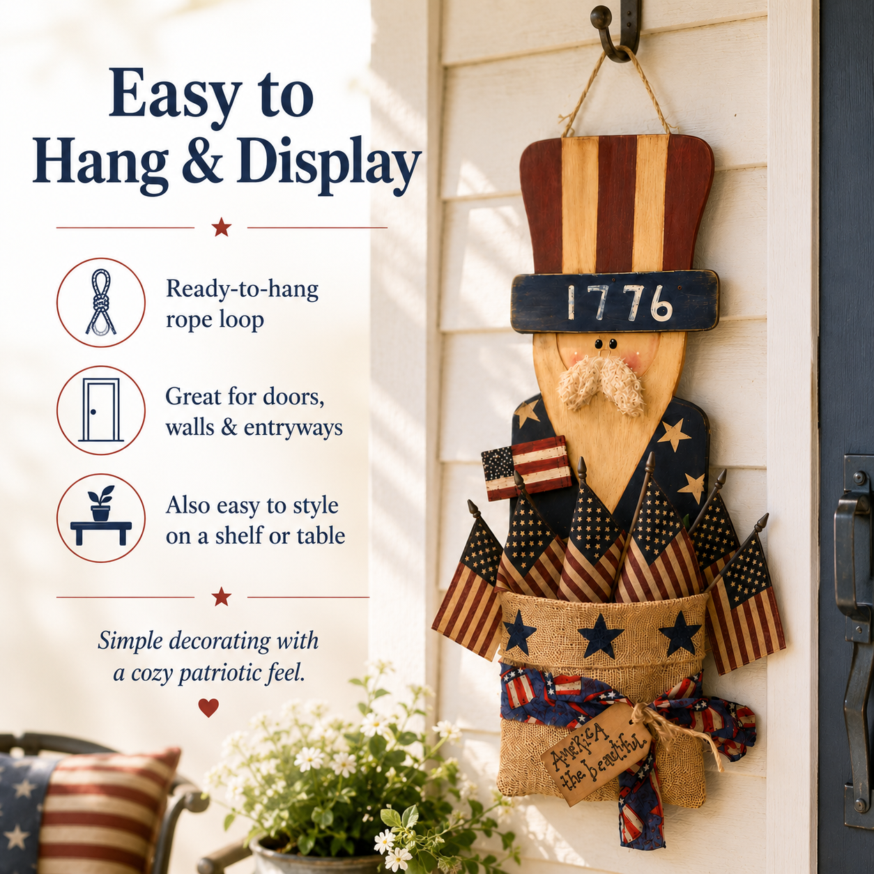 1776 Uncle Sam Wall Pocket Decor