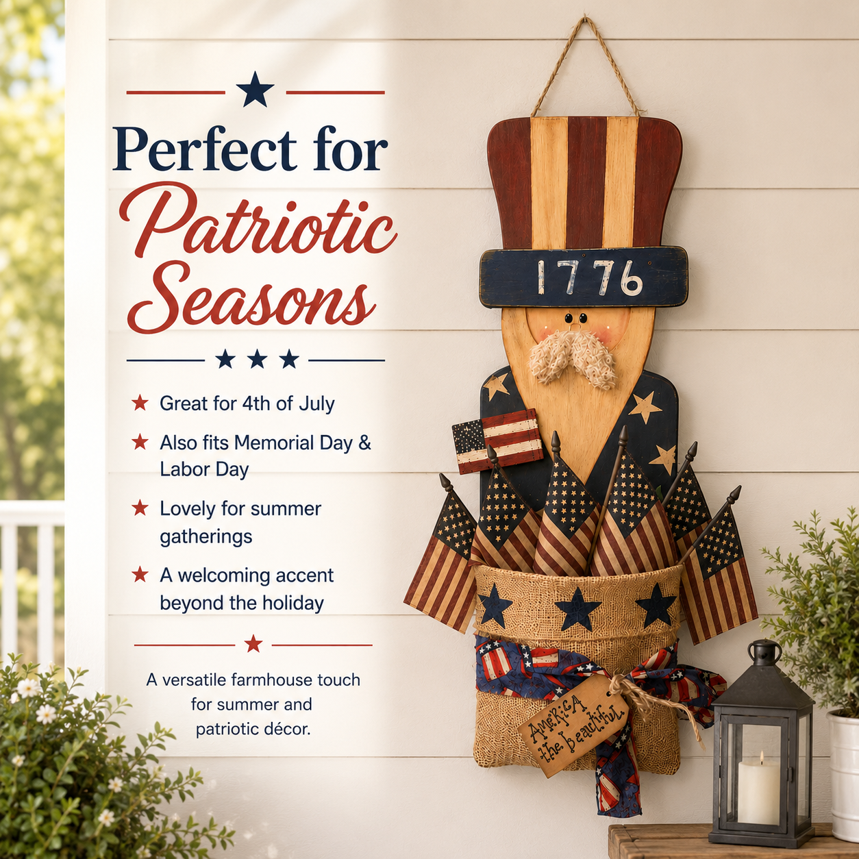 1776 Uncle Sam Wall Pocket Decor