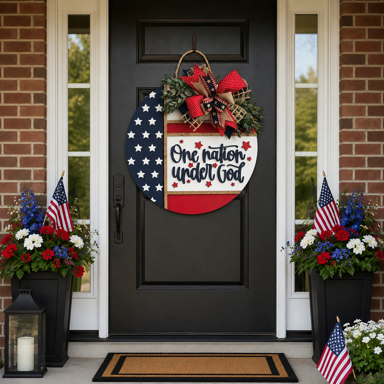 Patriotic “One Nation Under God” Door Hanger