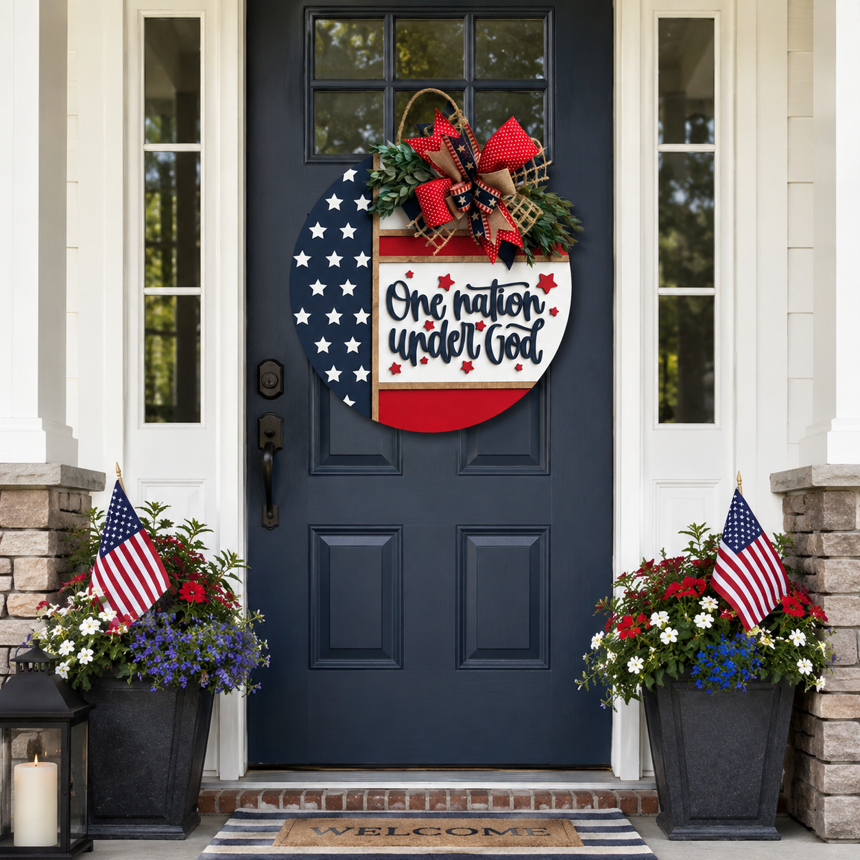 Patriotic “One Nation Under God” Door Hanger