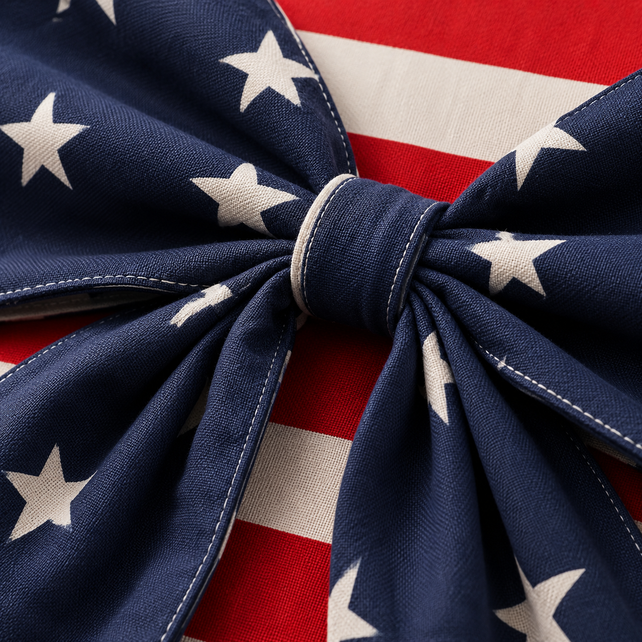 2-Piece Patriotic 3D Bow Throw Pillow Cover Set