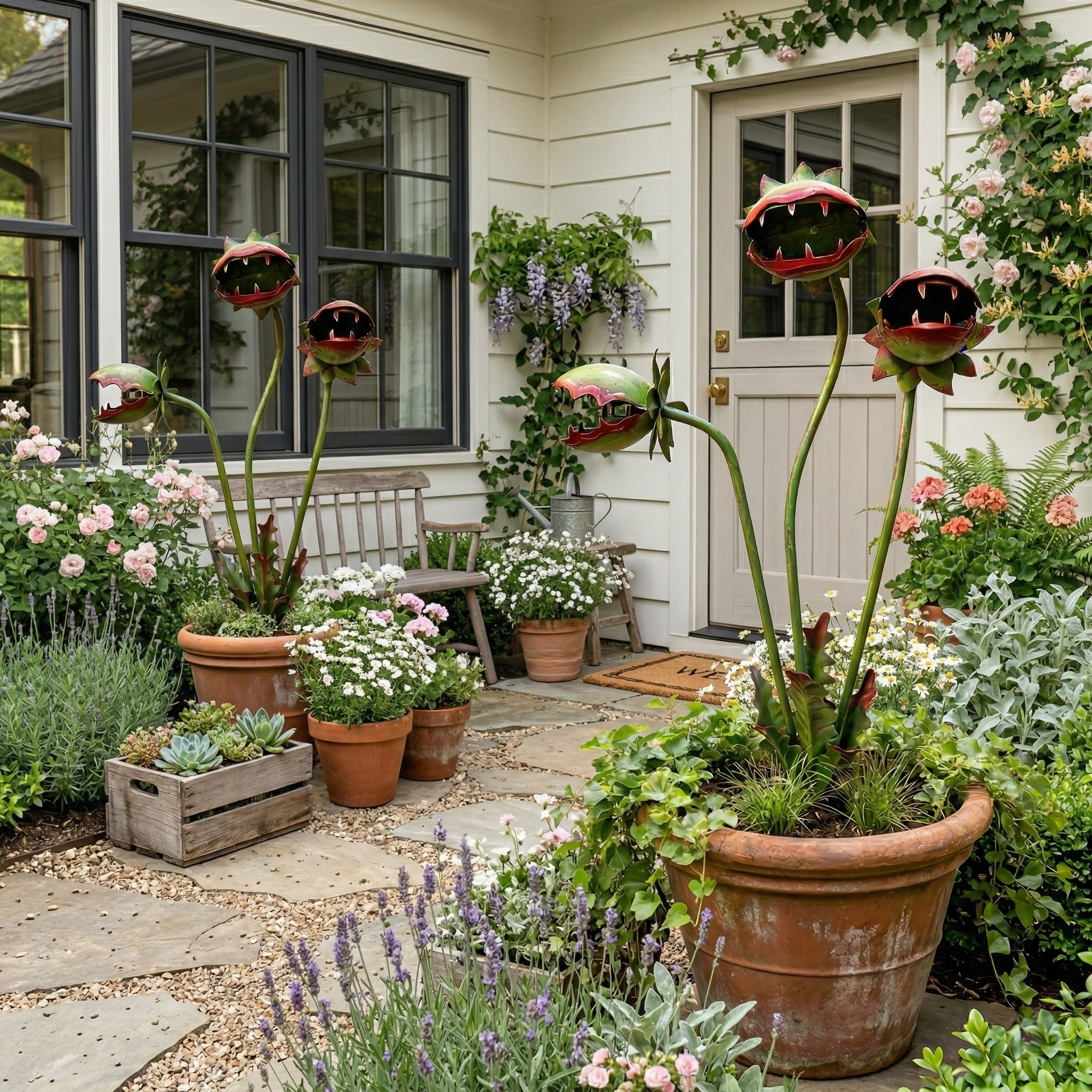 Whimsical Venus Flytrap Garden Stake