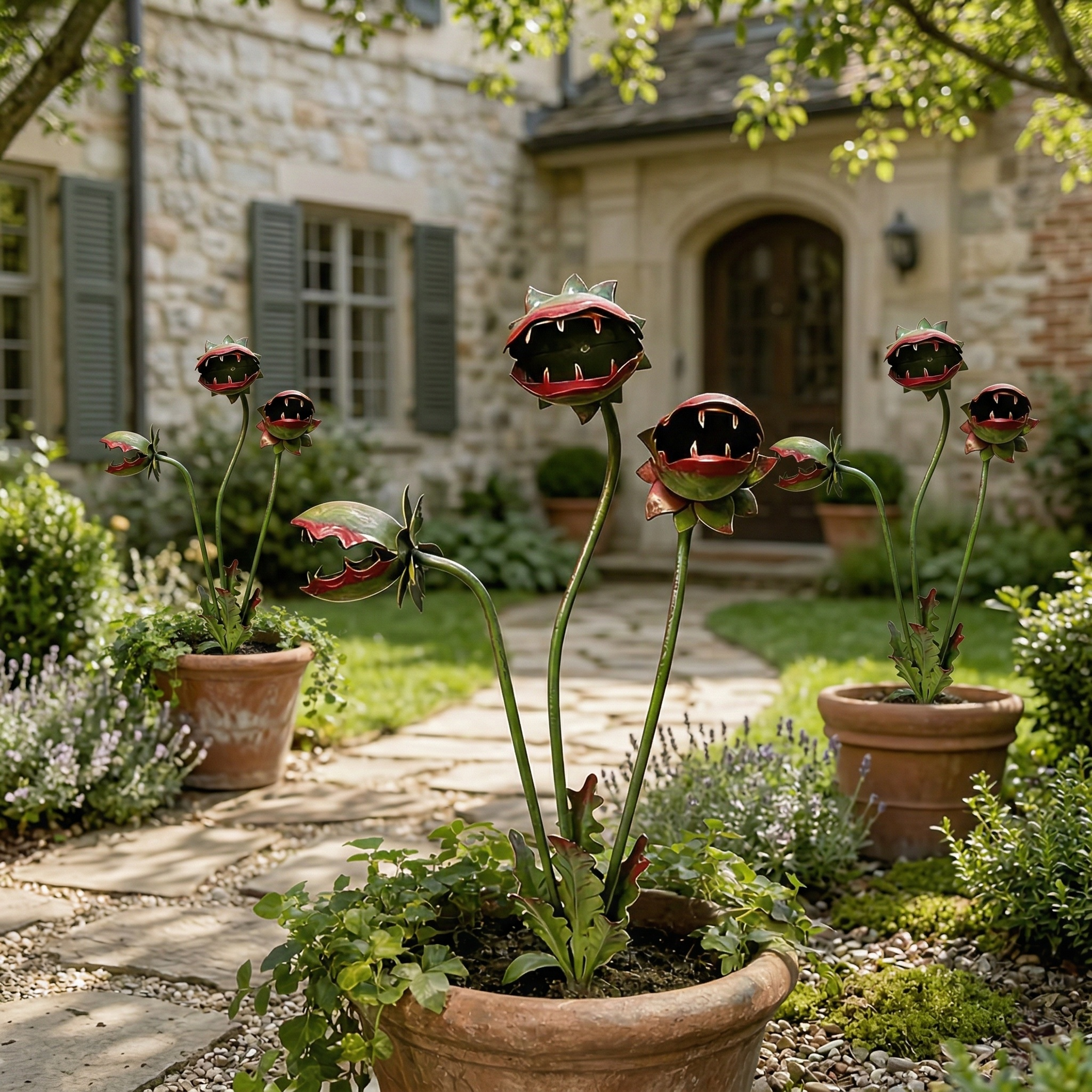 Whimsical Venus Flytrap Garden Stake