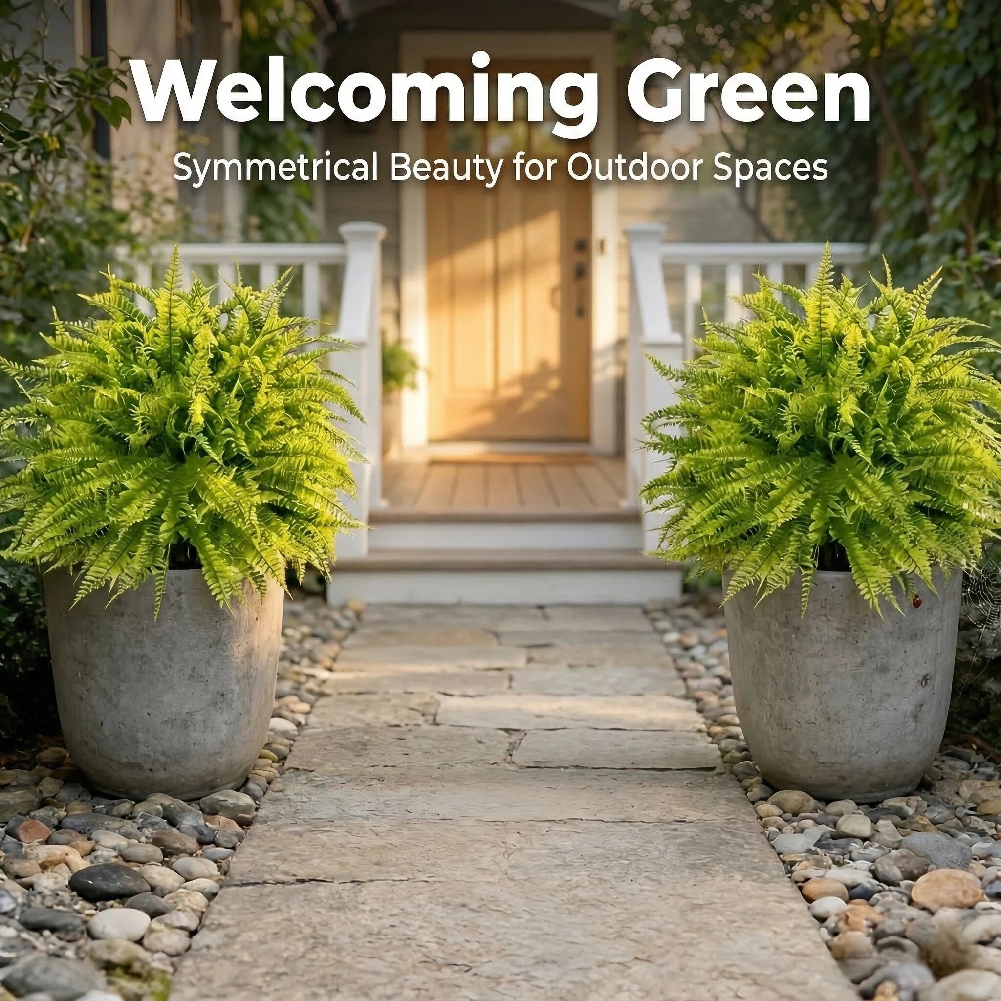 Artificial Fern Garden Stake for Outdoor Landscaping