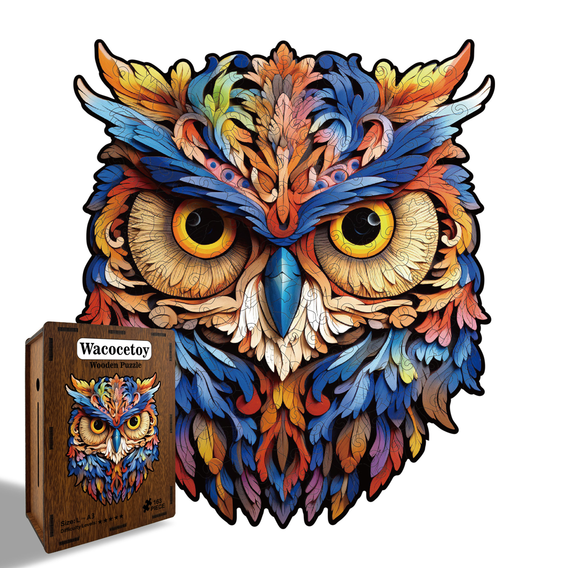 Wacocetoy Owl Wooden Puzzle 