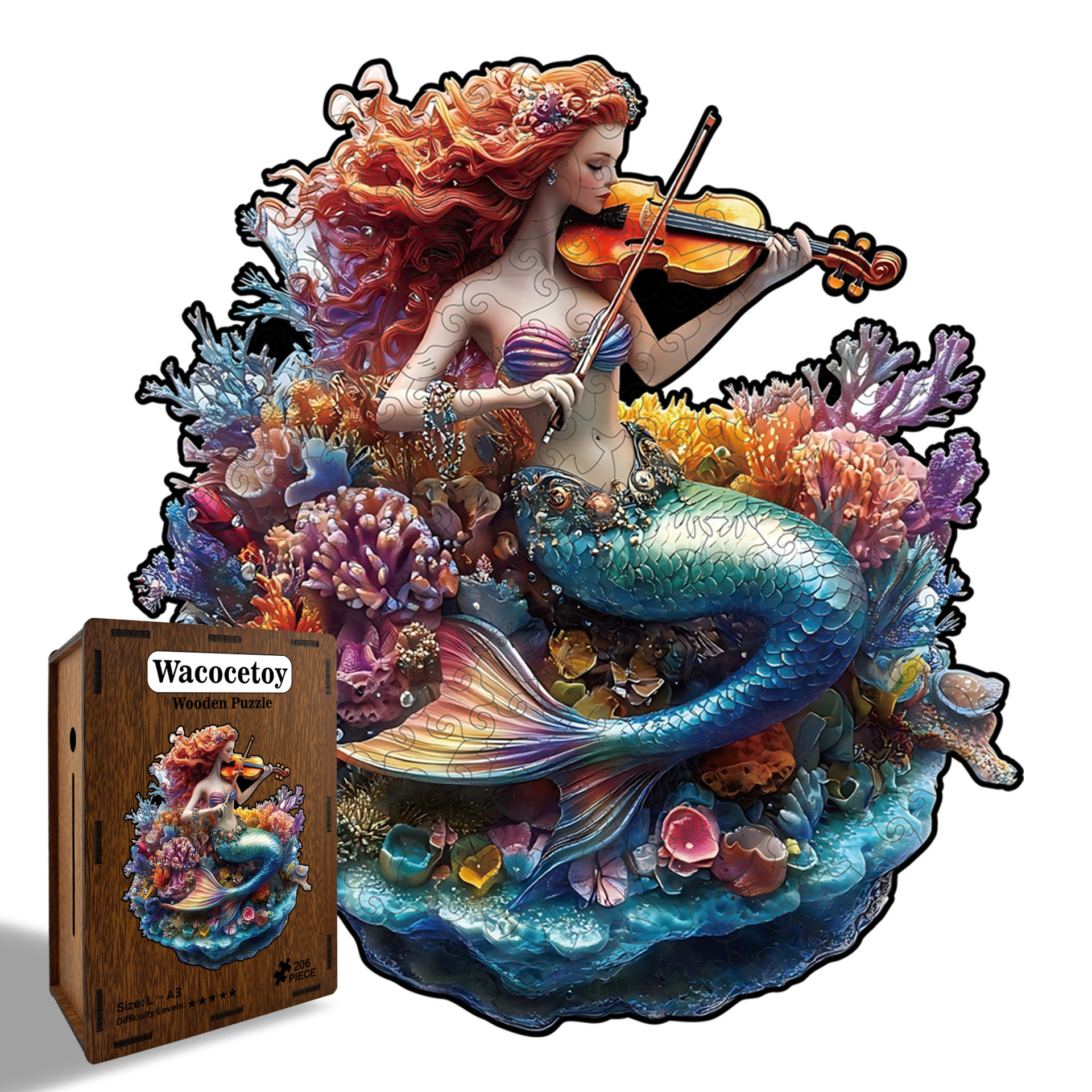 Wacocetoy Mermaid Wooden Puzzle