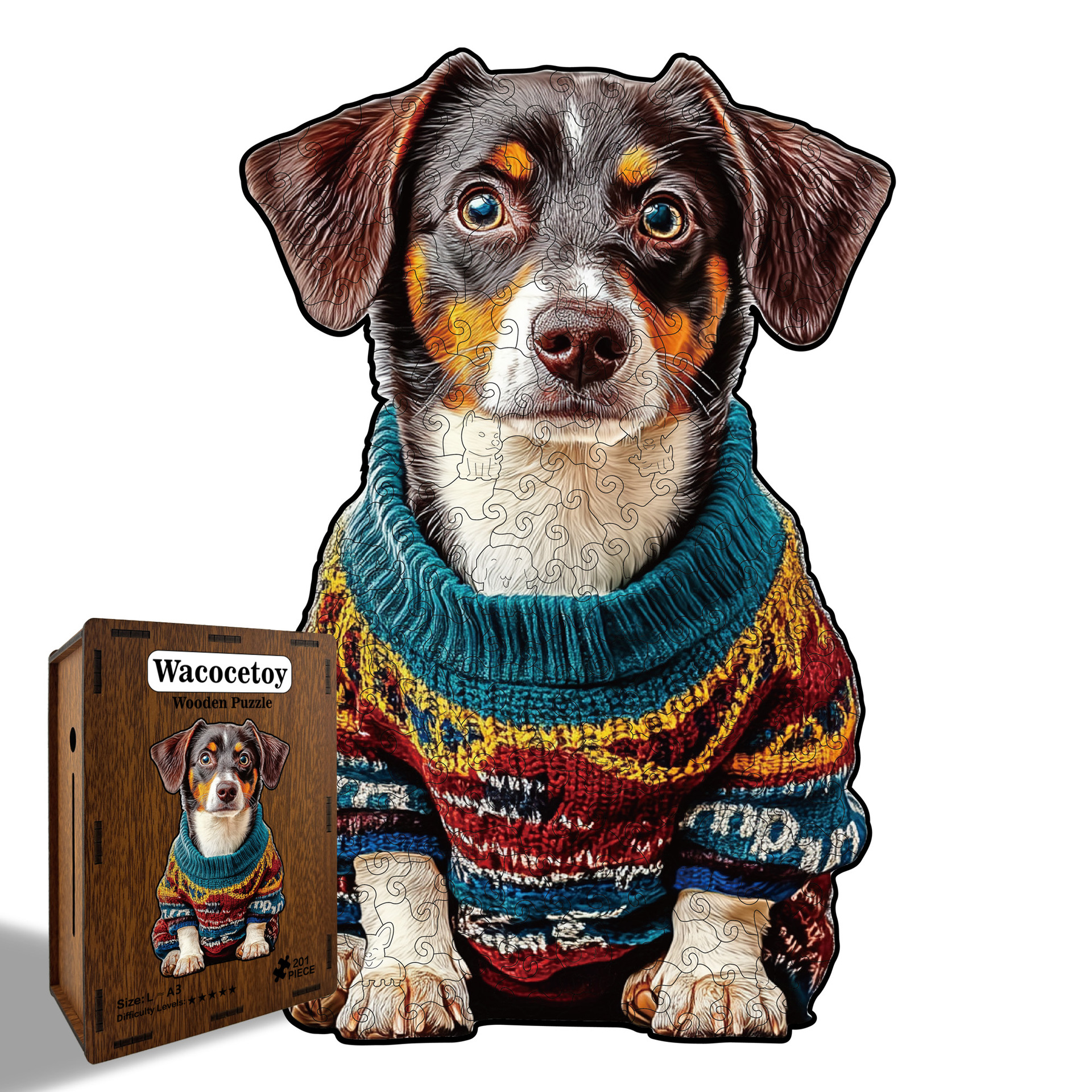 Wacocetoy Dachshund Wooden Puzzle 