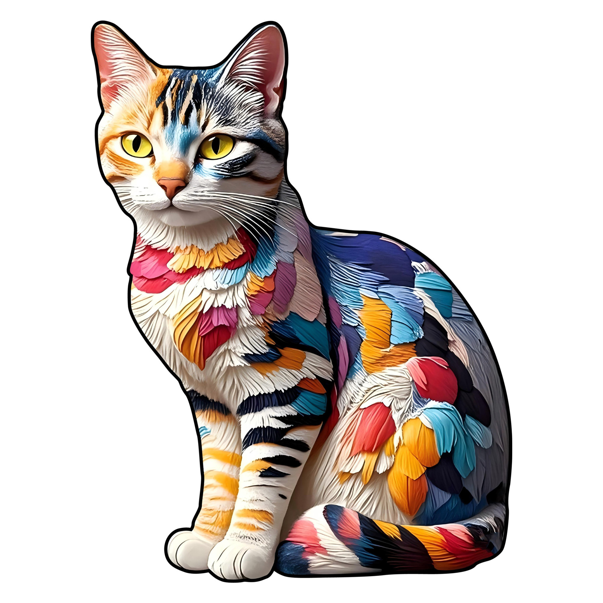 Wacocetoy Rainbow Cat Wooden Puzzle 