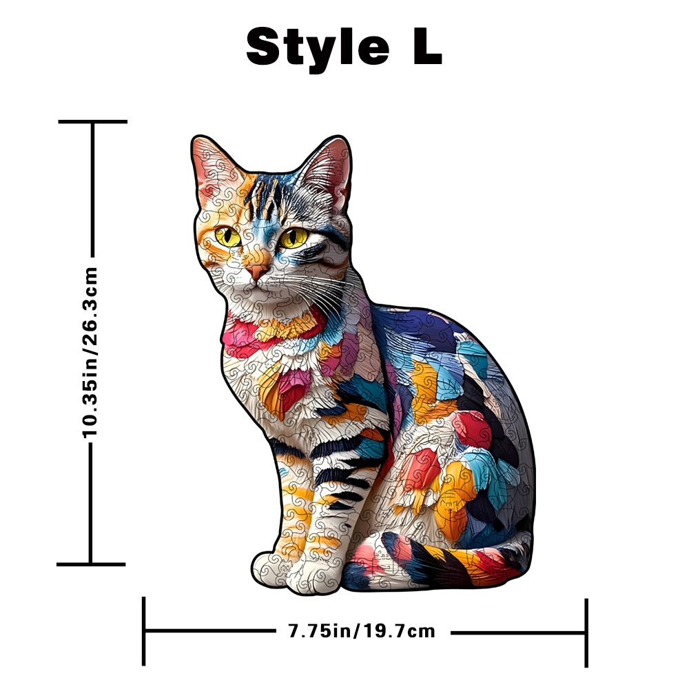 Wacocetoy Rainbow Cat Wooden Puzzle 