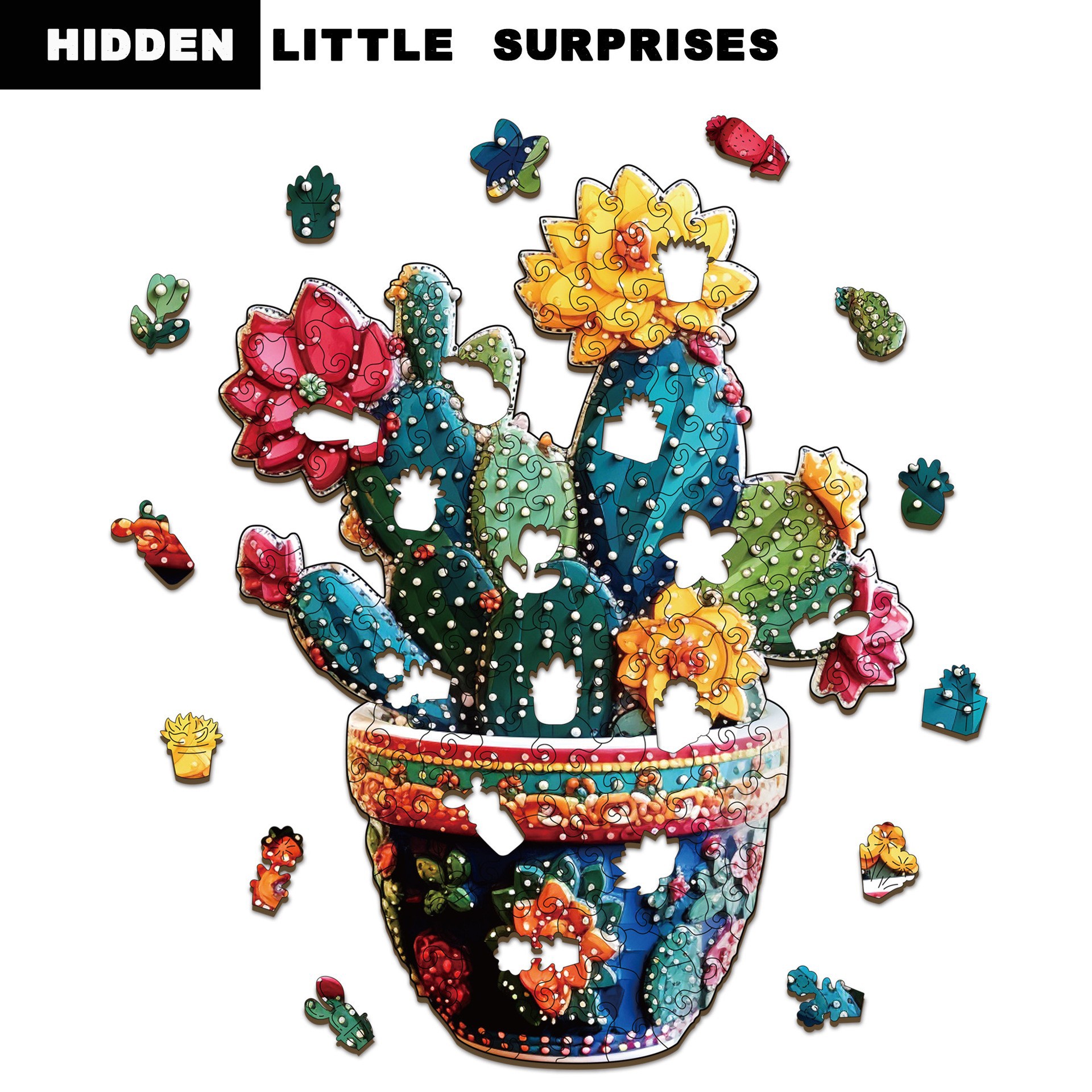 Wacocetoy Cactus Wooden Puzzle