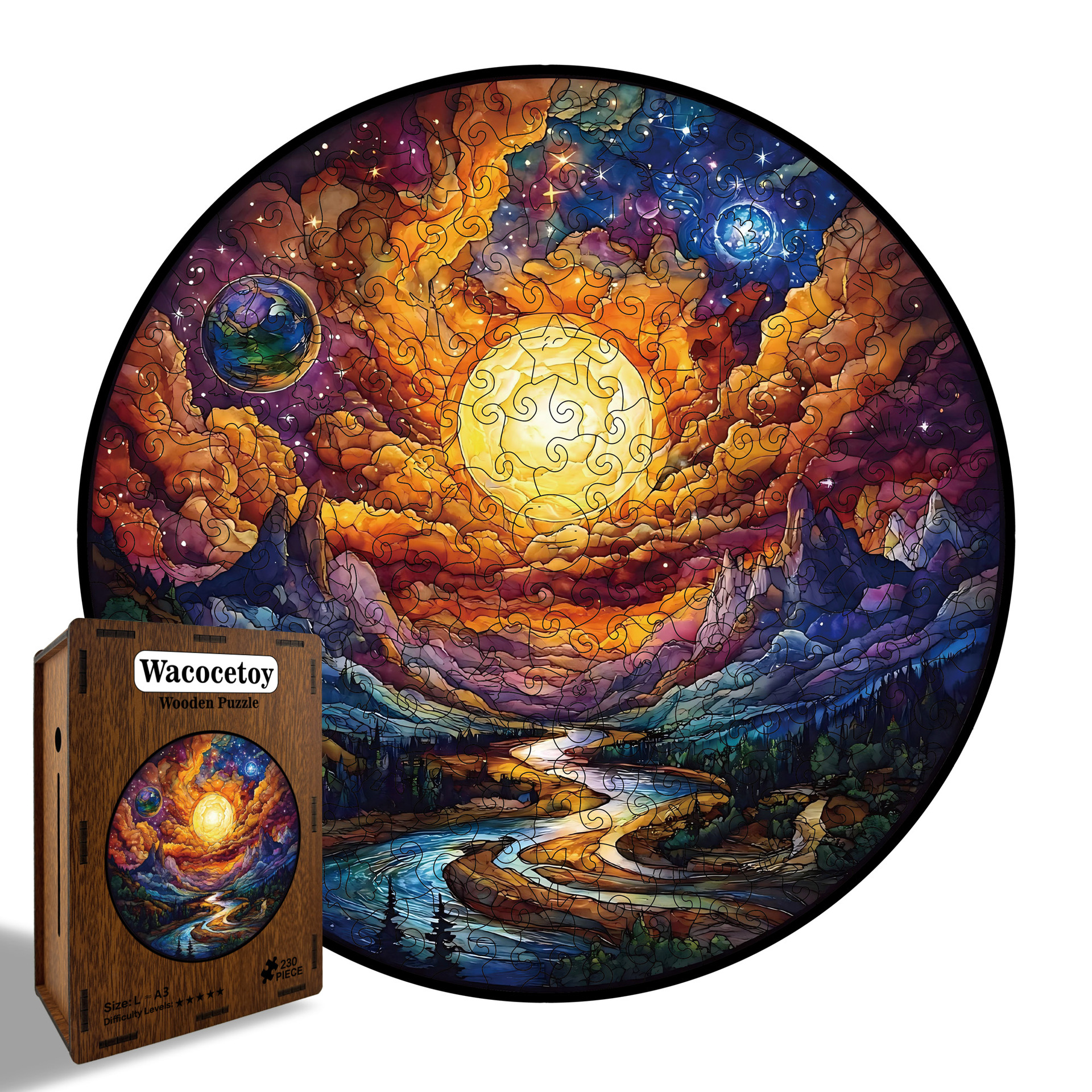 Wacocetoy Landscape Painting Wooden Puzzle