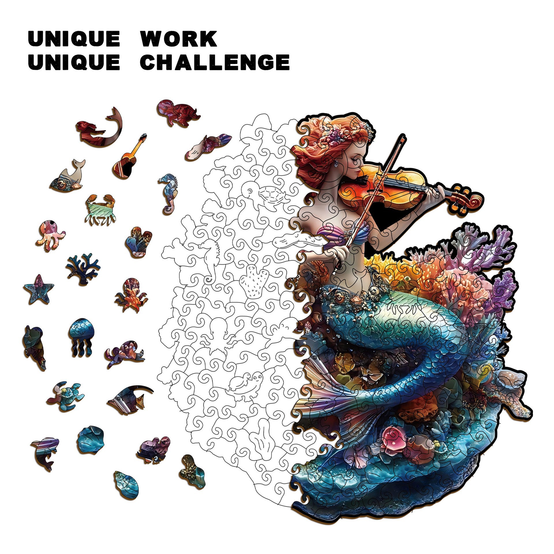 Wacocetoy Mermaid Wooden Puzzle