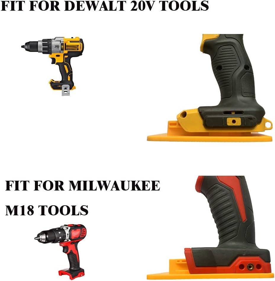 5 Packs Tool Holders for Dewalt 20V 12V Drill Tool Mount Fit for Milwaukee M18 Tools Yellow