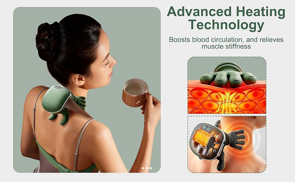 shiatsu neck and back massager  massagers for neck and back pain relief nekteck neck massager