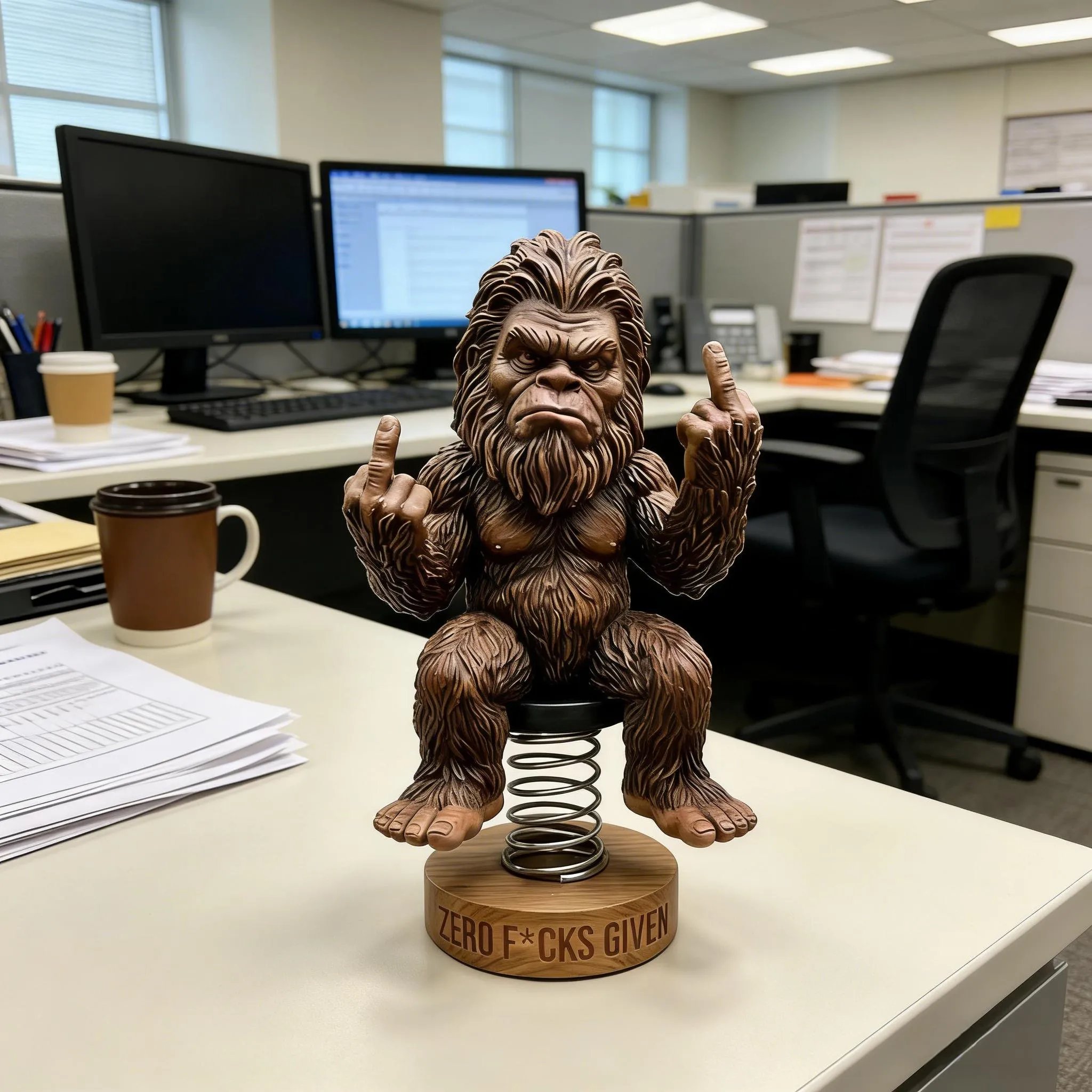 🐾😮Bigfoot “Zero F*cks Given” Bobblehead