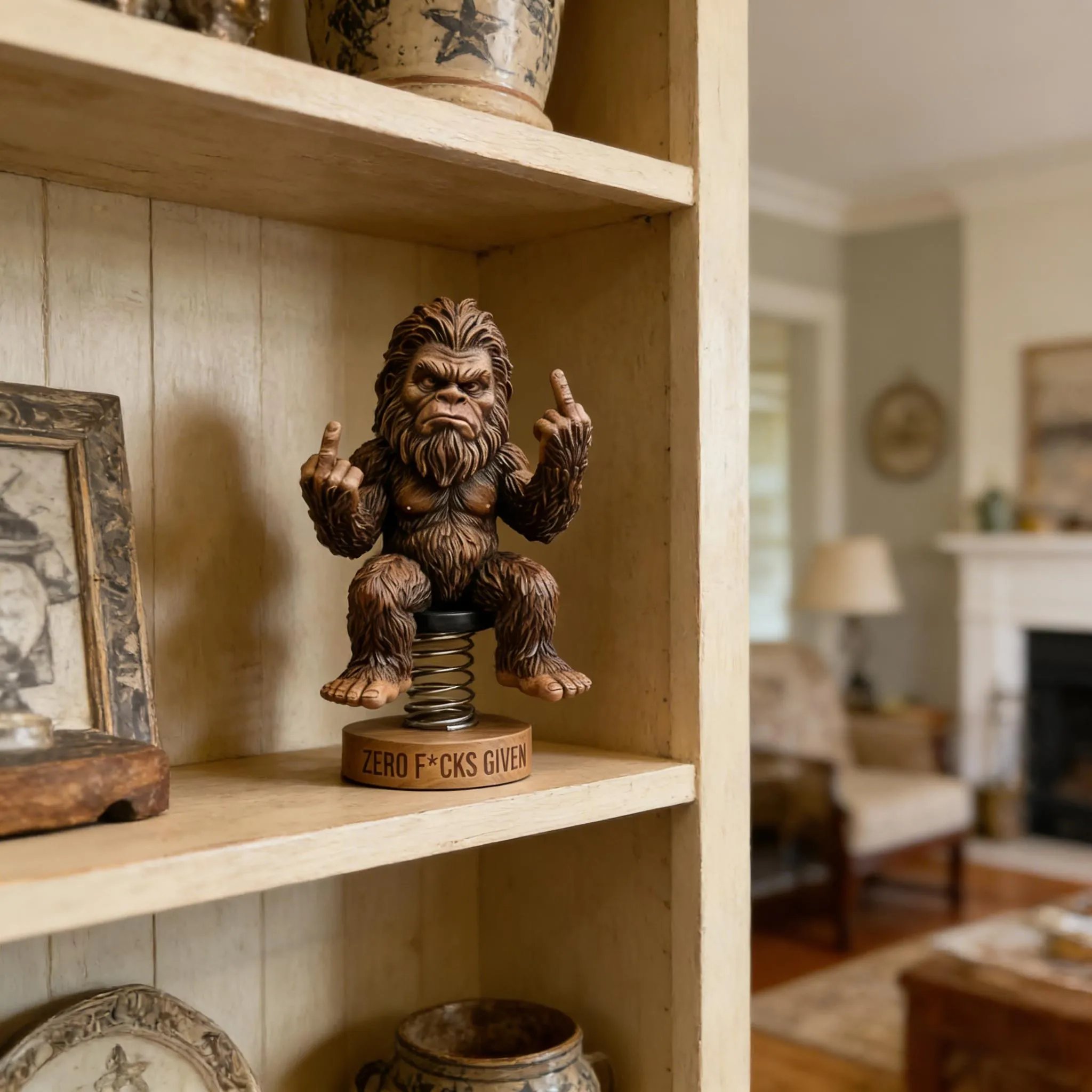 🐾😮Bigfoot “Zero F*cks Given” Bobblehead