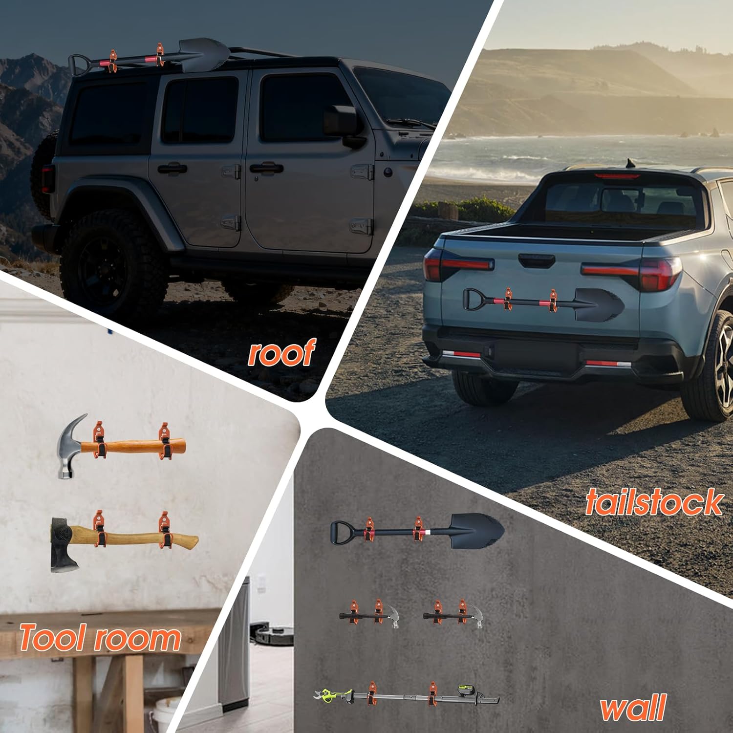 🛠️ Heavy Duty Metal Rubber Shovel Mount Kit