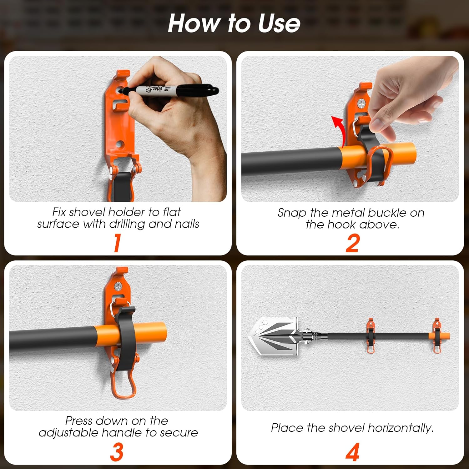 🛠️ Heavy Duty Metal Rubber Shovel Mount Kit