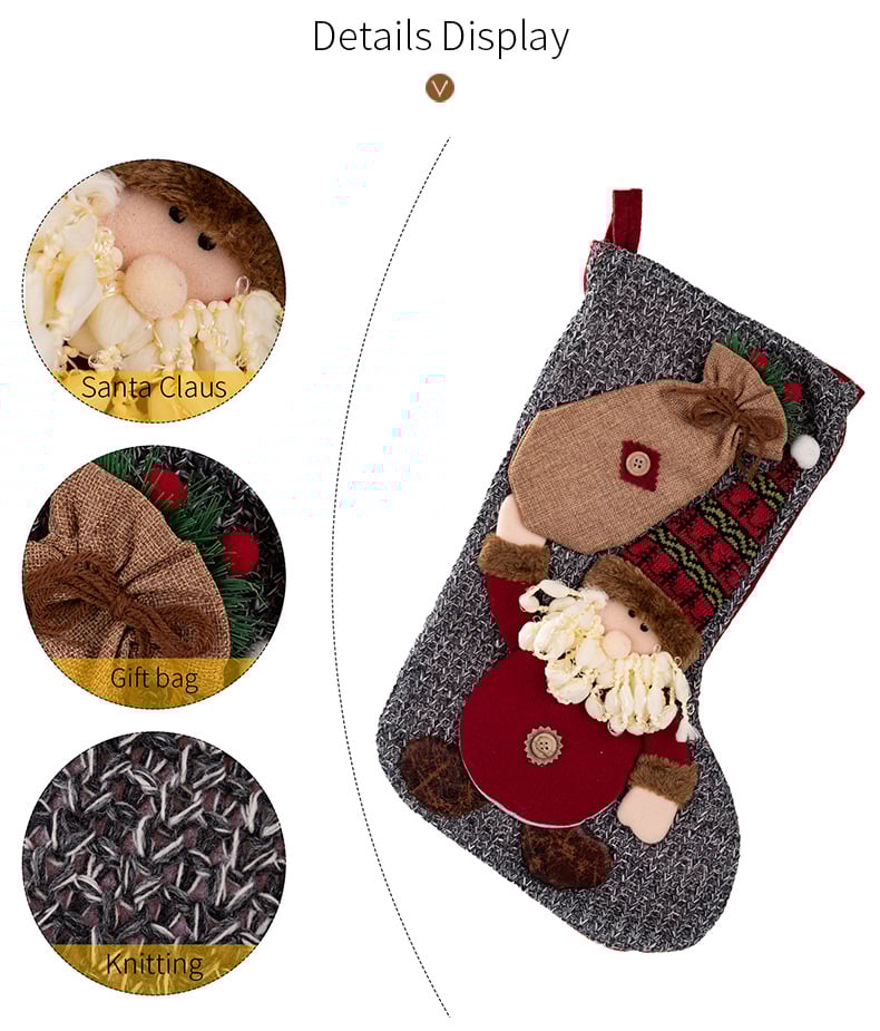 🌲Christmas stocking with Santa, snowman and reindeer