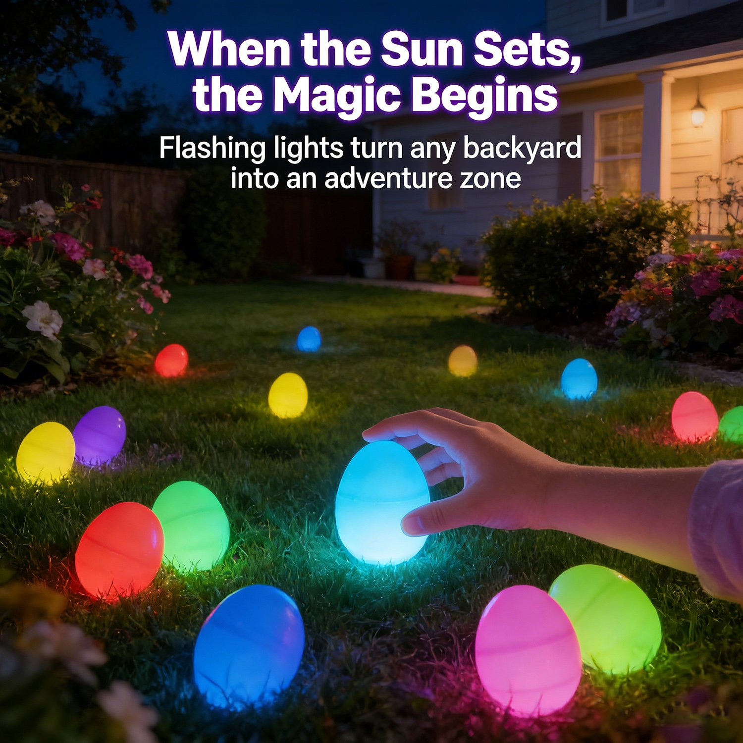 Easter Eggs Glowing In The Dark! Pack Of 6, With Flashing Balls Of Light!