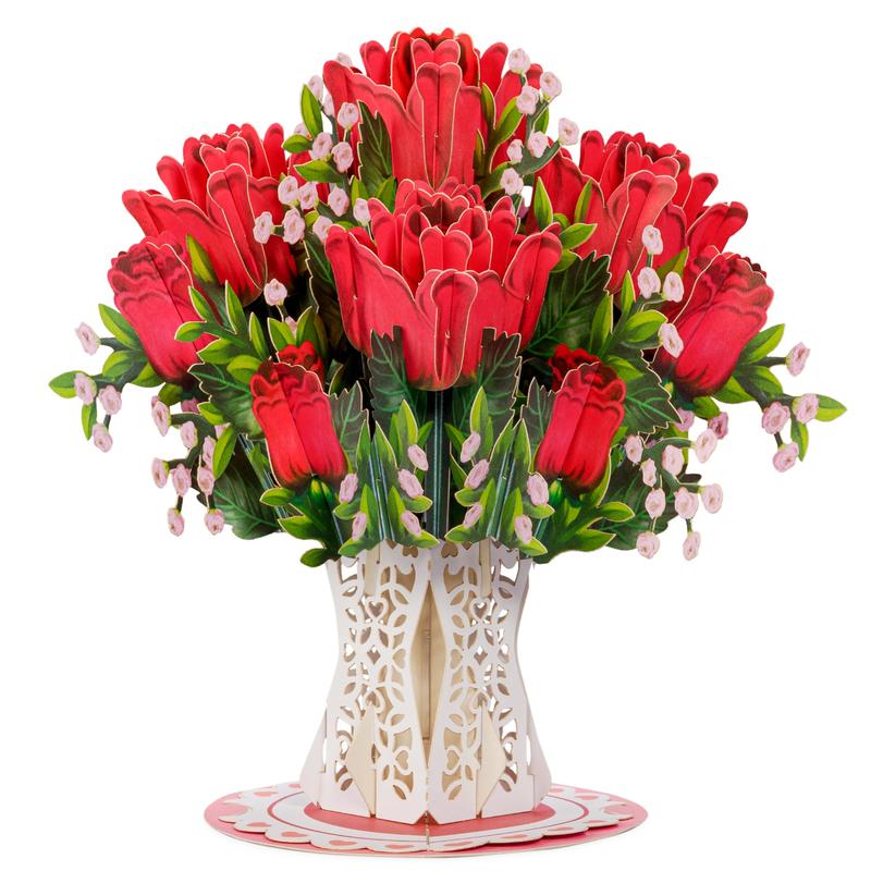 Paper Love 3D Pop-Up Valentine’s Card 🌹 Romantic Flower Bouquet Keepsake 💌 Perfect Gift for Loved Ones 🎁
