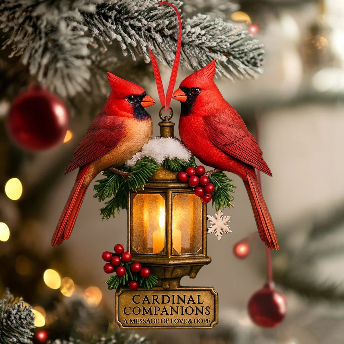 🕊️✨ Winter Lantern Birds — A Symbol of Love & Hope