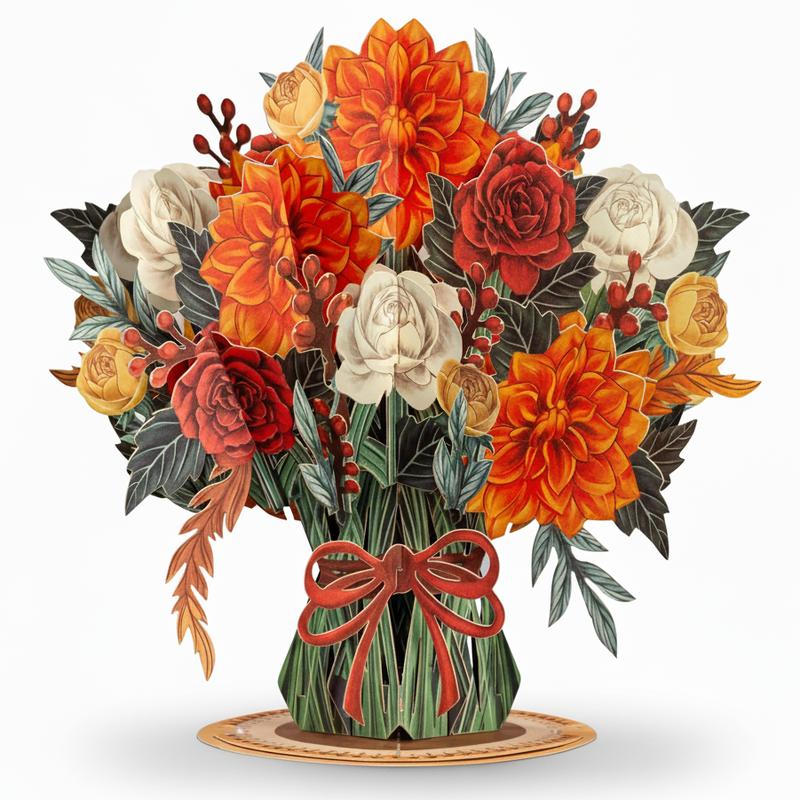 Paper Love 3D Pop-Up Valentine’s Card 🌹 Romantic Flower Bouquet Keepsake 💌 Perfect Gift for Loved Ones 🎁