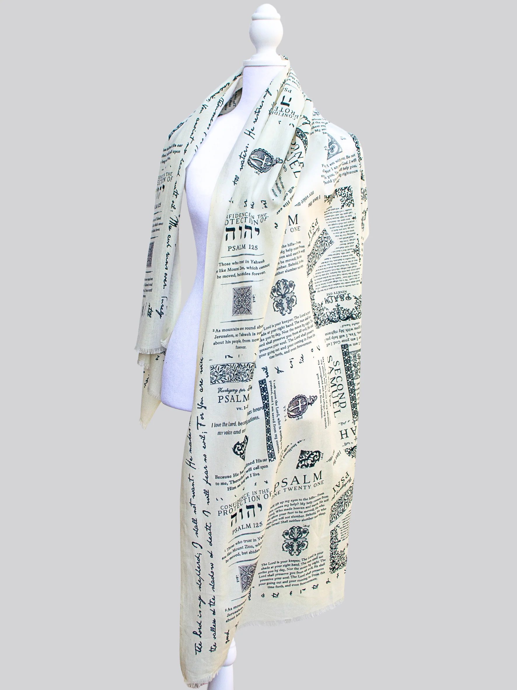 ✝️Christian Prayer Shawl: Protection Bible Verse Scarf, Yeshua Scripture Wrap🙏