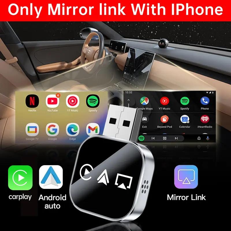 ⏳ 2026 Upgrade 3 in 1 Screen Mirror iOS Phone, wired to wireless Carplay adapter