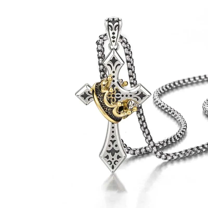  Crown Cross Necklace For Men And Women Faith Prayer Accessories Gift