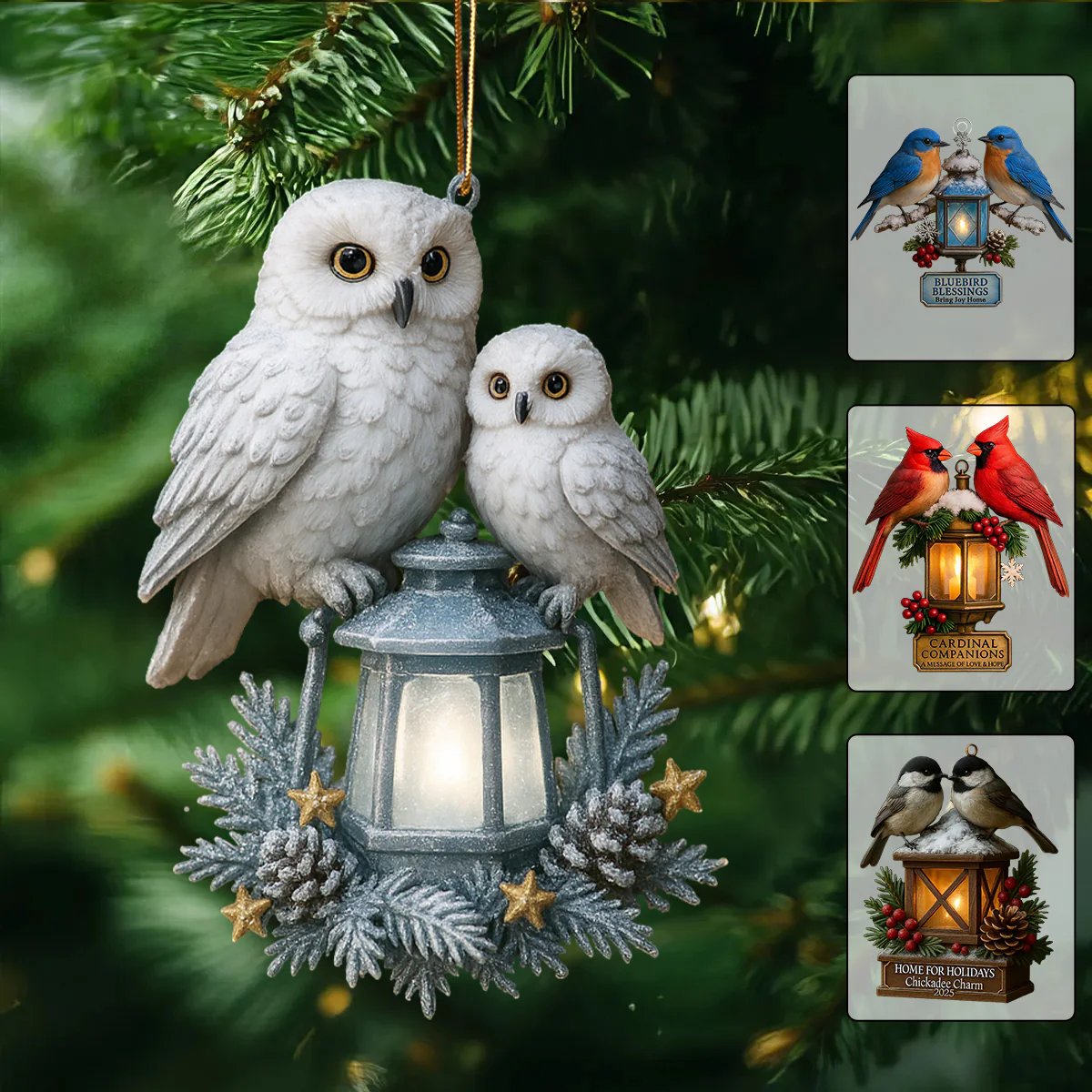 🕊️✨ Winter Lantern Birds — A Symbol of Love & Hope