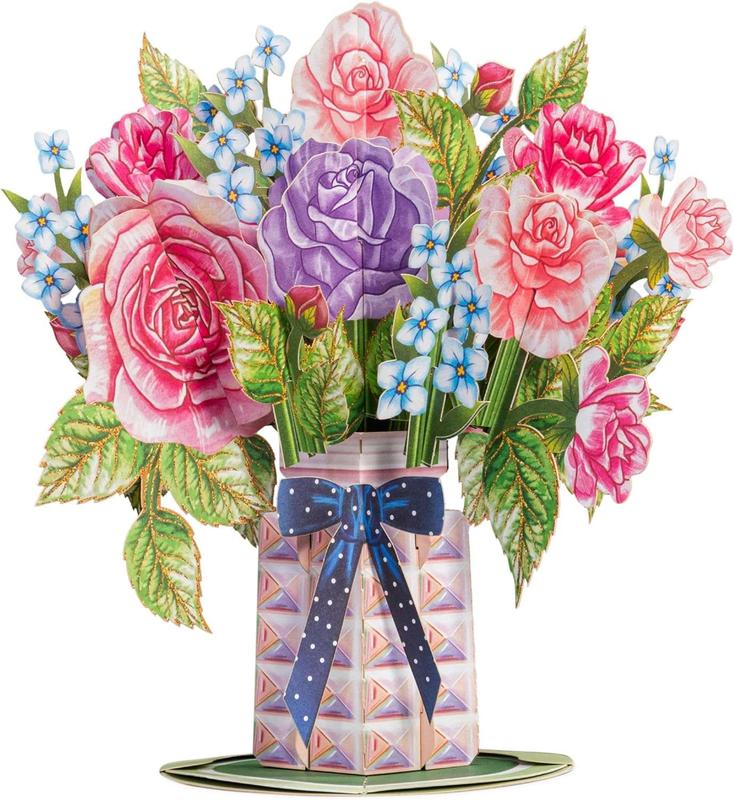 Paper Love 3D Pop-Up Valentine’s Card 🌹 Romantic Flower Bouquet Keepsake 💌 Perfect Gift for Loved Ones 🎁